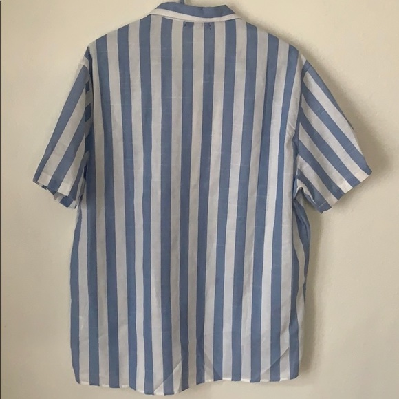 SHEIN Men’s Large Blue/White Striped Shirt - Picture 2 of 3